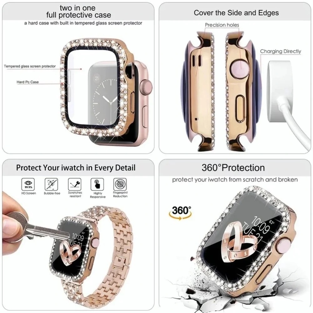 V-Moro Slim Diamond strap for Apple watch band 40mm Rose Gold
